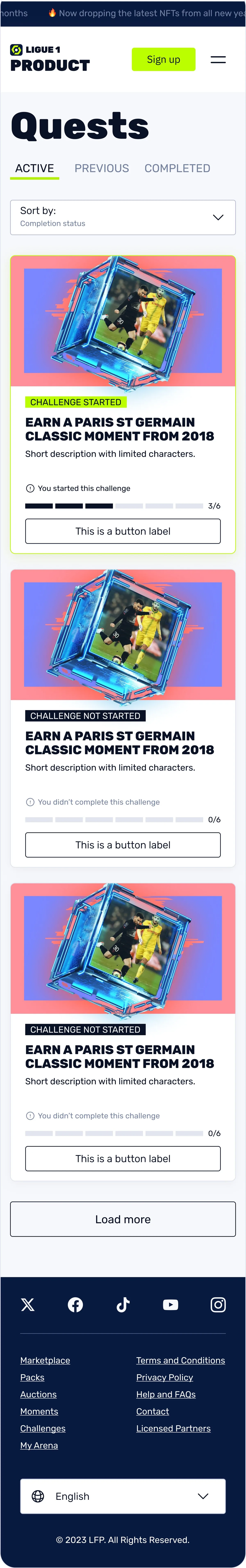 Active challenges prototype.