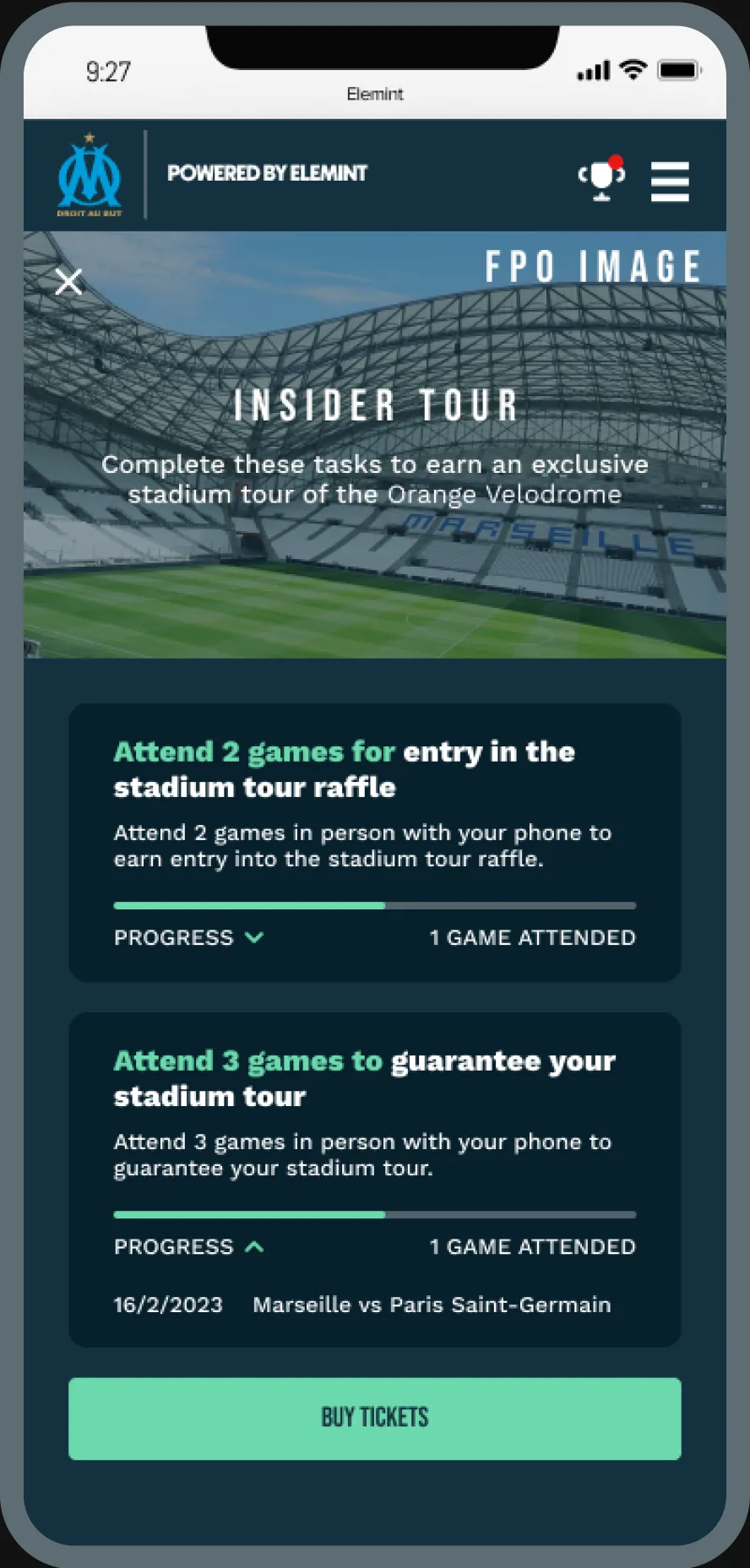 The Insider Tour mission shown on mobile.